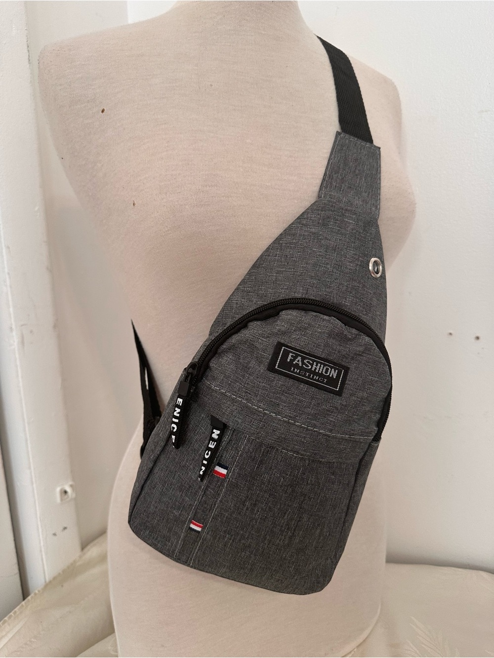 Essentials Men's Gray Crossbody Belt Bag